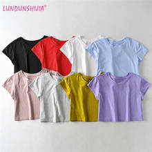 LUNDUNSHIJIA New High Quality Pure Color Female T-shirt 2020 Summer Casual Harajuku Cotton Short T-shirts For Women 8 Colors 2024 - buy cheap