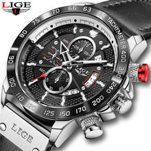 2021LIGE Top Brand Watch Men Leather Sports Watch Men's Army Military Quartz Wristwatch Chronograph Male Clock Relogio Masculino 2024 - buy cheap