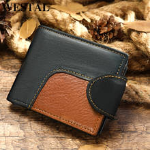 Casual leather men's wallet genuine leather men's purse men credit card holder male purse slim vingate wallet short wallet purse 2024 - buy cheap