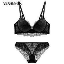 Black Lingerie Set Embroidery Lace Transparent Underwear Set For Women See  Through Bra Lacy Temptation Sexy