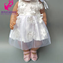 white doll dress for 43cm baby doll accessory for children play toys 18 inch girl doll dress 2024 - buy cheap