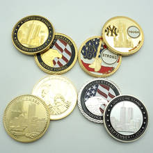 Commemorative Metal Coin USA 911 Collectible Gold Plated Coins World Trade Center Twin Towers  For Collection Business Gift 2024 - buy cheap