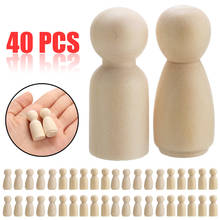 40pcs 35*13mm Wood Unfinished Peg Dolls Small Female Male Bodies People Kids DIY Arts Craft for Home Wedding Decoration 2024 - buy cheap