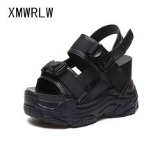 XMWRLW Summer Sandals Platform Women Shoes 2020 Summer Casual Buckle Sandals High Heel 12cm Women Wedge Shoes Female White Shoe 2024 - buy cheap