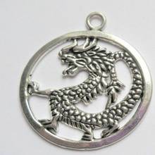 Vintage Steampunk Chinese Dragon Charms Round Dragon Pendants For Jewelry Making Findings Bracelets Necklace Crafts  Gifts 32mm 2024 - buy cheap
