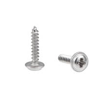 uxcell 2x10mm Self Tapping Screws Phillips Pan Head With Washer Screw 304 Stainless Steel Fasteners Bolts 50Pcs 2024 - buy cheap
