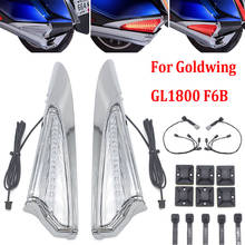 For HONDA Gold Wing GL 1800 Goldwing GL1800 F6B 2018 -UP Motorcycle Rear Saddlebag Accent Swoop LED Light Case Cover Chrome 2020 2024 - buy cheap