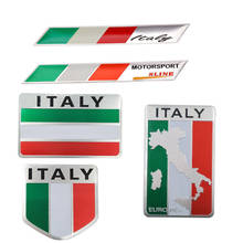 3D Aluminum Car Italian Italy Map National Flag Sticker Grill Emblem Motorcycle Decal For Ferrari Fiat Piaggio Vespa Ford Toyota 2024 - buy cheap