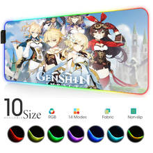 Genshin Impact Kawaii Gaming Rgb Rug Led Pad Gel  Mouse Pad Desk with Backlight Mouse Mat Mouse Pad Gaming Mouse Deskmat Office 2024 - buy cheap