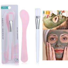 Conjunto de pincéis de máscara facial 2 em 1, kit diy de pincel de máscara de cabelo e escova de limpeza facial, pincéis de maquiagem de beleza, ferramentas de cuidados com o rosto 2024 - compre barato