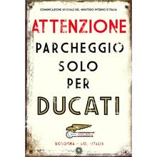 Señal de lata de Metal estilo Retro Vintage DUCATI, señal de lata de metal italiano, tamaño mediano, 20x30cm 2024 - compra barato