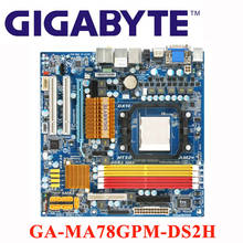 Zócalo AM2/AM2 + para AMD 780G Gigabyte, placa base de GA-MA78GPM-DS2H DDR2, 16GB, MA78GPM-DS2H, tablero de sistema de escritorio PCI-E 2,0, 16X, usado 2024 - compra barato