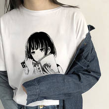 Camiseta estampada de estilo Anime japonés para mujer, remera blanca con estampado Kawaii de dibujos animados para mujer, camiseta de anime para mujer, camisetas de estética Harajuku 2024 - compra barato