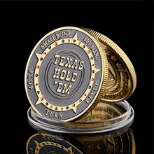 Texas Casino Lucky Coin Souvenir Coin Texas Hold'em Small Big Blind Flop Turn River Guardian Chip Badge Coin Collection Gift 2024 - buy cheap