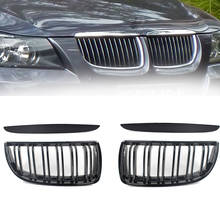 Автомобильная Черная передняя решетка-гриль для почек, для BMW E90 E91 318 320i 325i 330i 2006-2008, авто впускная решетка, высокое качество Se30 2024 - купить недорого