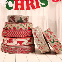 2M Christmas Ribbons Red Strip Xmas Tree Elk Linen Lace Ribbon Christmas Tree Wedding Party Decors for DIY Crafts Sewing Fabric 2024 - buy cheap