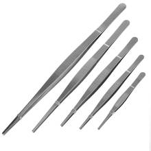 Toothed Tweezers Barbecue Stainless Steel Long Food Tongs Straight Home Medical Tweezer Garden Kitchen BBQ Tool 5 Sizes 2024 - buy cheap