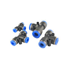 3 Way T shaped Tee Pneumatic 4mm 6mm 8mm 10mm 12mm OD Hose Tube Push In Air Gas Fitting Quick Fittings Connector Adapters 2024 - buy cheap