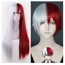 My Boku no Hero Academia Shoto Todoroki Shouto Short Sliver White And Red Heat Resistant Cosplay Costume Wig 2024 - buy cheap