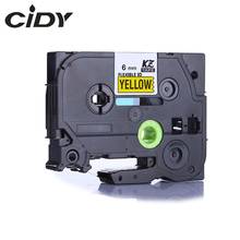 CIDY Tze-FX611 Tz-FX611 black on yellow flexible label Compatible P touch 6mm tze FX611 tz FX611 Label Tape Cassette Cartridge 2024 - buy cheap