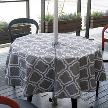 Mantel redondo para Picnic al aire libre, impermeable, con orificio de sombrilla con cremallera, 600D, Oxford, para decoración de mesa de Patio y jardín 2024 - compra barato