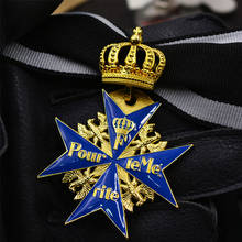 Medalha de coroa em cruz da alemanha azul máxima com fita 2024 - compre barato