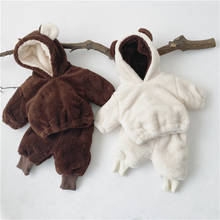 Conjunto de roupas de inverno para bebês meninas, 2 peças, moletom com capuz + calças, veludo grosso, roupas infantis para meninos e meninas 2024 - compre barato