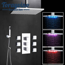 LED Light Bathroom Rainfall Square Shower Faucet Set sistema de led para duchas Panel Body Massage Jets System Shower Faucet 2024 - buy cheap