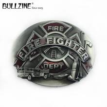 Bullzine wholesale zinc alloy Fire fighter belt buckle with pewter finish FP-02459 suitable for 4cm width belt 2024 - buy cheap