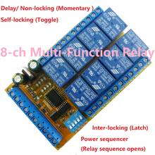 DC 5V 12V 24V 8 Channels Multifunction Power Conditioner/Sequencer Switch Interlock Latch Self-locking Momentary Relay Module 2024 - buy cheap