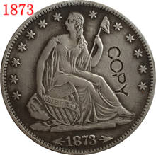 USA 1873 P, CC, S monedas de copia de medio dólar de libertad sentado 2024 - compra barato