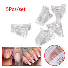 Pinzas de plástico para extensión de uñas, Gel transparente de construcción rápida, herramienta de Arte de uñas, 5 piezas 2024 - compra barato