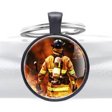 Chaveiros válvula de resgate para bombeiro, presente clássico correto estiloso domo de vidro 2024 - compre barato