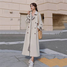 Fashion 2022 Spring Autumn Trench Coats Women's Clothing loose chic Casual Double breasted Long Windbreaker Overcoats b394 2024 - buy cheap