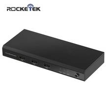 Rocketek Conmutador KVM 3 USB 2,0 compatible con HDMI 4K 30Hz Splitter DE LA Impresora Ratón Teclado Compartir Switcher Box Adaptador Controlador 2024 - compra barato