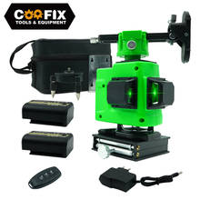 Coofix-nível a laser com 12 linhas 3d, autonivelante, 360, horizontal e vertical, laser verde, nível, com bateria e tripé 2024 - compre barato