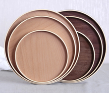 Solid wood tea cup tray household round cup tray creative hotel side dish tray living room tea tray modern wooden plate 2024 - buy cheap