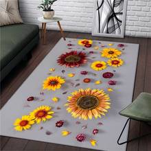 Alfombra de flores para el hogar, alfombra cuadrada de pícnic, Simple, para cocina, habitación de niñas, regalo de Navidad para adultos, sala de estar 2024 - compra barato