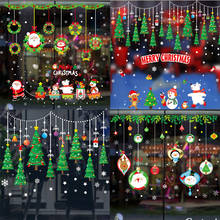 Санта-Клаус, снеговик, Рождественская елка, Веселый Рождественский стикер на стену для DIY, украшение детской комнаты, оконная витрина, стекл... 2024 - купить недорого