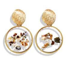 Bohemian Gold Acrylic Drop Earrings For Women Korean Handmade Resin Shell Pendant Dangle Earring Female Wedding Party Jewelry 2024 - buy cheap