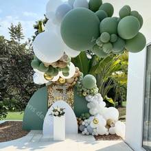 Baby Shower арка для воздушных шаров комплект гирлянды серо-зеленый Свадебные украшения белого цвета Обручение Юбилей вечерние на День Матери Декор 2024 - купить недорого