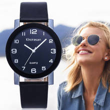 Khoroca relógio feminino luxuoso, relógio de quartzo da moda, pulseira de couro, relógio de pulso feminino 2024 - compre barato