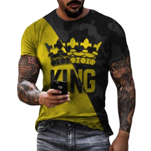 Новое поступление в 2021 году, мужские футболки с 3d принтом, мужские топы с королевским узором, дышащая и быстросохнущая уличная одежда большого размера. 2024 - купить недорого