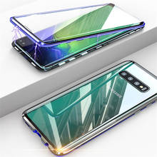 Магнитный металлический стеклянный чехол S9 Plus для samsung S10 Plus, прозрачный чехол S10E, противоударный чехол для Galaxy S10 5G, чехол 2024 - купить недорого
