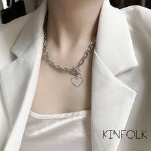 Kinfolk colar punk em camadas com pingente, colar feminino com corrente, jóias femininas estilo boho 2020 2024 - compre barato