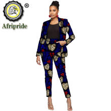 Ternos africanos para as mulheres imprimir casacos calças 2 peça outwear casaco frontal aberto dashiki cera batik bazin riche s2026022 2024 - compre barato