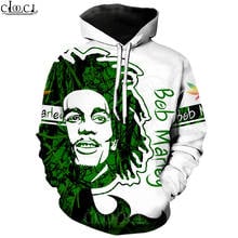 Cloocl singer reggae moletom bob marley com capuz, feminino e masculino com estampa 3d, moda para outono 2024 - compre barato