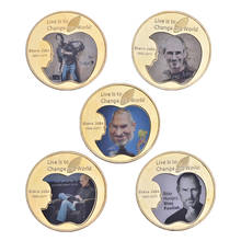 WR Steve Jobs-Juego de monedas coleccionables de oro con soporte para monedas, moneda de US Challenge, monedas de Metal originales, regalo personalizado 2024 - compra barato