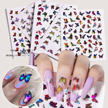 1pcs Laser Colorful Butterfly Nail Art Sticker Self Adhesive 3d Butterfly Designs Nail Decals Decorations Manicure Accessories 2024 - buy cheap