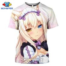 SONSPEE-Camiseta de manga corta con estampado 3D para hombre y mujer, ropa de calle informal, Nekopara, Harajuku, Anime, chica Sexy, Top 2024 - compra barato